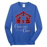 Christmas Begins With Christ Jesus Cross Christian Pajama Tall Long Sleeve T-Shirt