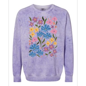 Cute Boho Wildflower Floral Pattern Colorblast Crewneck Sweatshirt