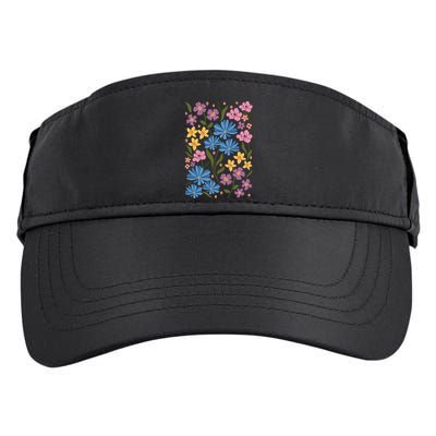 Cute Boho Wildflower Floral Pattern Adult Drive Performance Visor