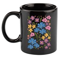 Cute Boho Wildflower Floral Pattern 11oz C Handle Ceramic Mug