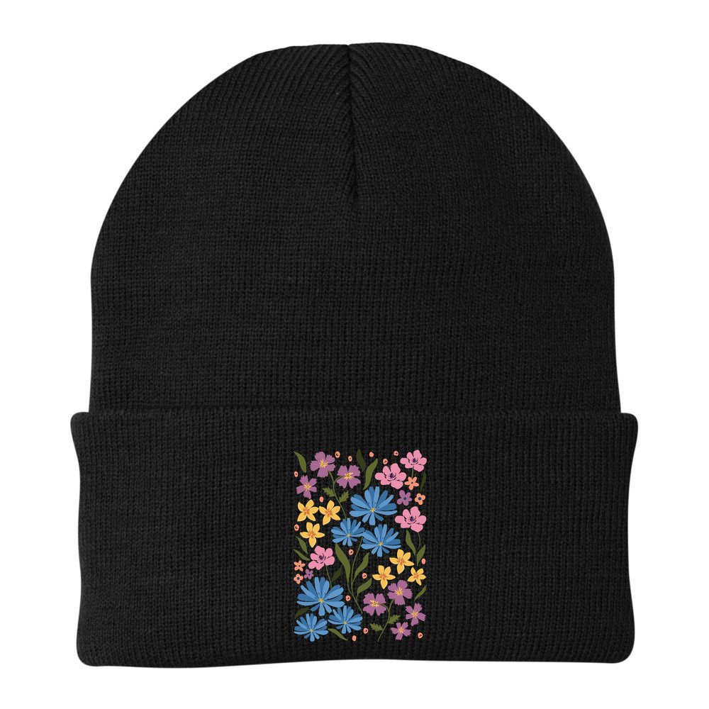 Cute Boho Wildflower Floral Pattern Beanie