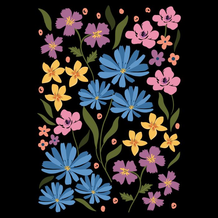 Cute Boho Wildflower Floral Pattern Womens Tank Top