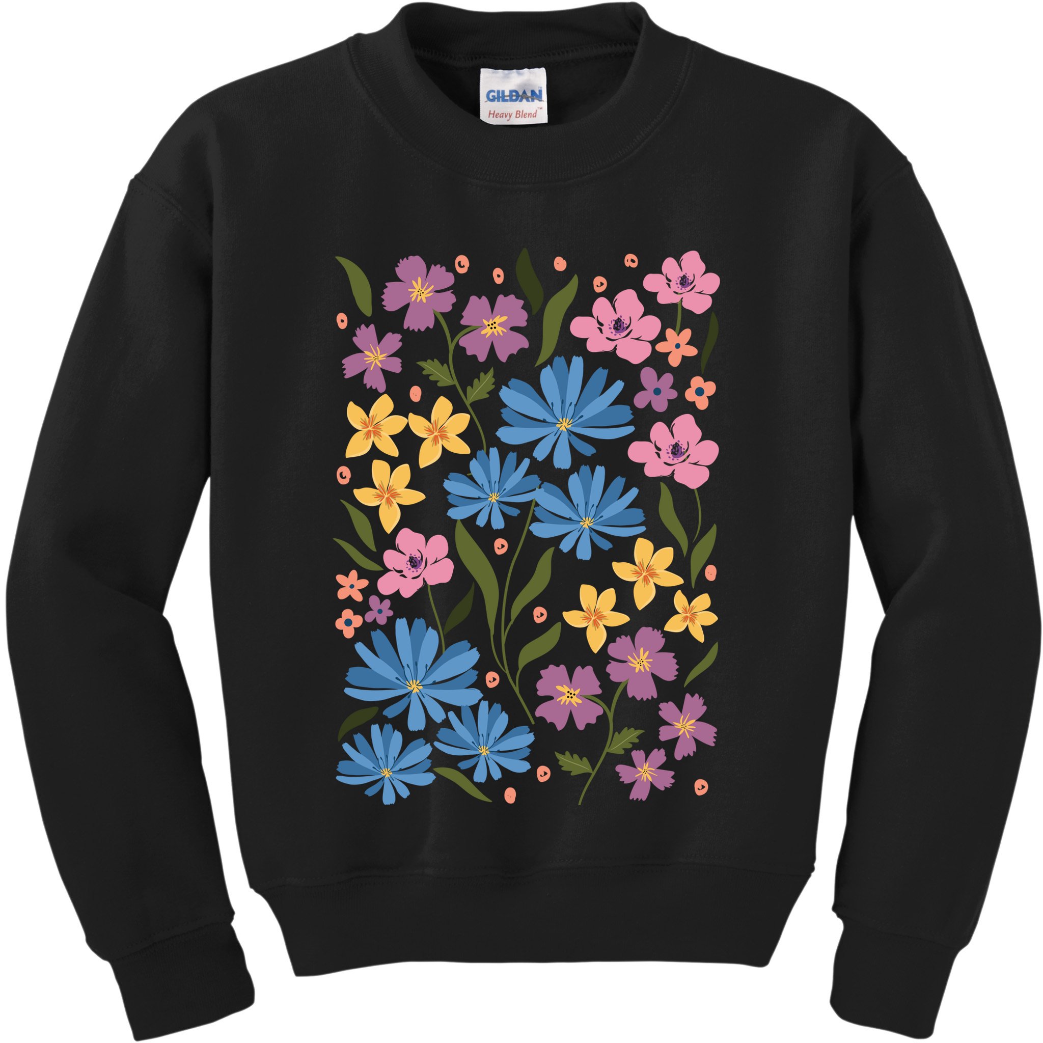 Cute Boho Wildflower Floral Pattern Kids Sweatshirt
