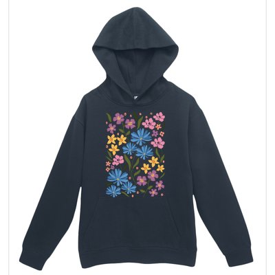 Cute Boho Wildflower Floral Pattern Urban Pullover Hoodie