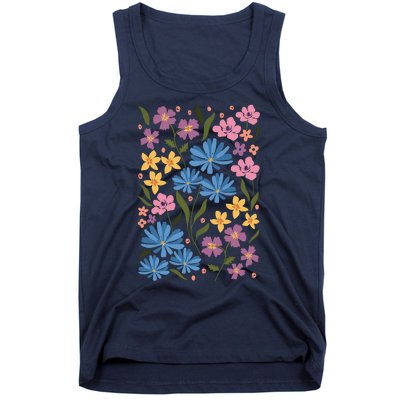 Cute Boho Wildflower Floral Pattern Tank Top