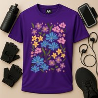 Cute Boho Wildflower Floral Pattern Cooling Performance Crew T-Shirt