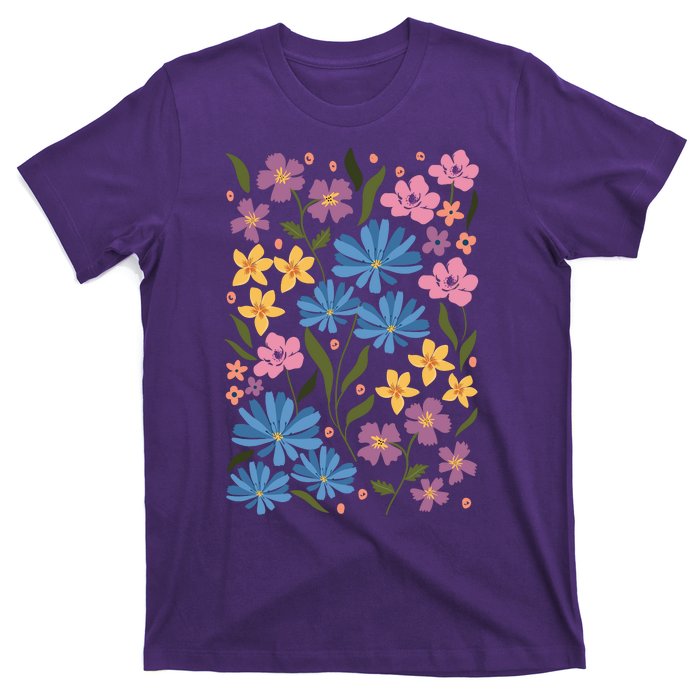 Cute Boho Wildflower Floral Pattern T-Shirt