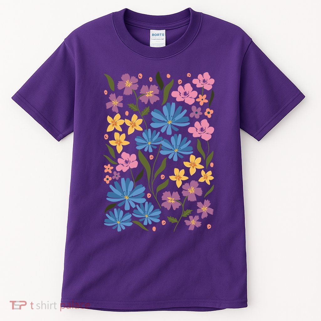 Cute Boho Wildflower Floral Pattern Tall T-Shirt