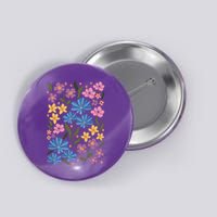 Cute Boho Wildflower Floral Pattern Button