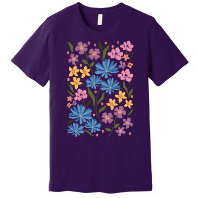 Cute Boho Wildflower Floral Pattern Premium T-Shirt