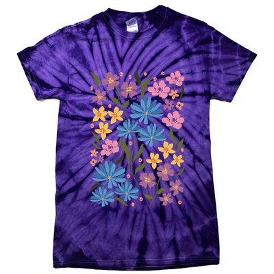 Cute Boho Wildflower Floral Pattern Tie-Dye T-Shirt