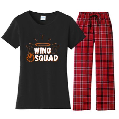 Chicken Bbq Wings Squad Family Party Wing Lovers Women's Flannel Pajama Set