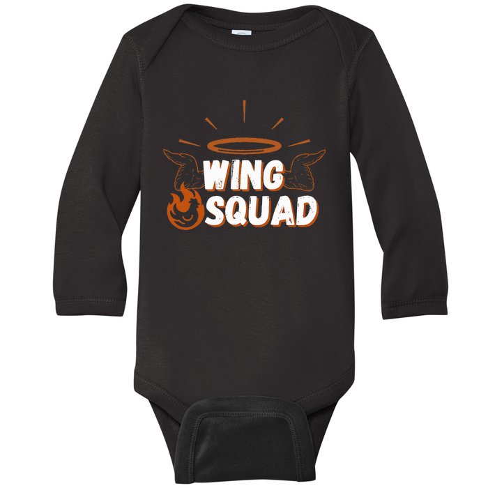 Chicken Bbq Wings Squad Family Party Wing Lovers Baby Long Sleeve Bodysuit