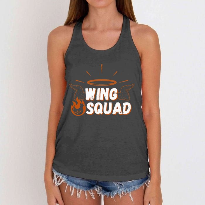 Chicken Bbq Wings Squad Family Party Wing Lovers Women's Knotted Racerback Tank