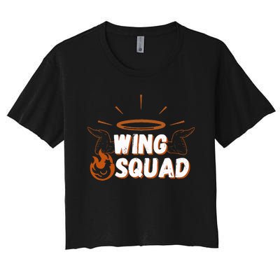 Chicken Bbq Wings Squad Family Party Wing Lovers Women's Crop Top Tee