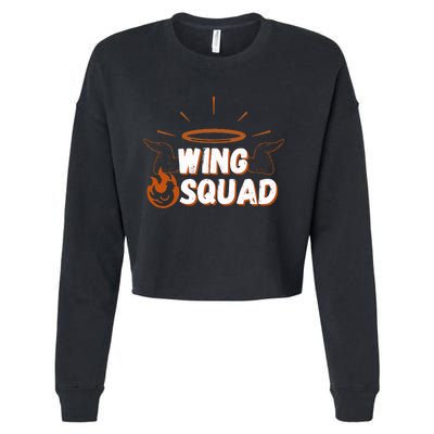 Chicken Bbq Wings Squad Family Party Wing Lovers Cropped Pullover Crew