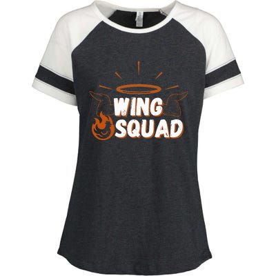 Chicken Bbq Wings Squad Family Party Wing Lovers Enza Ladies Jersey Colorblock Tee