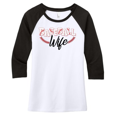 Cute Baseball Wife Women's Tri-Blend 3/4-Sleeve Raglan Shirt