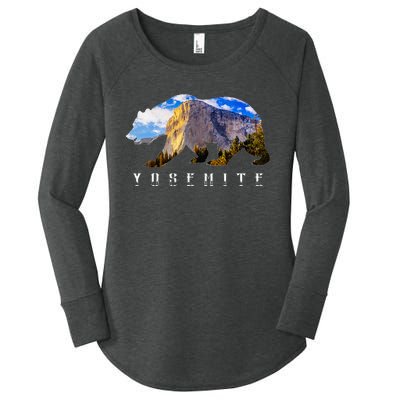 California Bear With Yosemite National Park Image Souvenir Women's Perfect Tri Tunic Long Sleeve Shirt