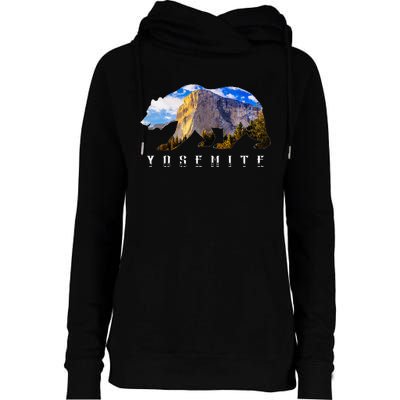 California Bear With Yosemite National Park Image Souvenir Womens Funnel Neck Pullover Hood