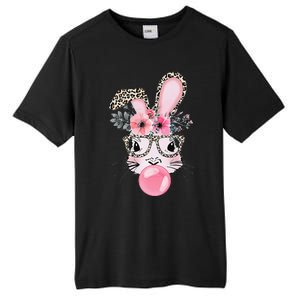 Cute Bunny With Leopard Glasses Bubblegum Easter Day Tall Fusion ChromaSoft Performance T-Shirt