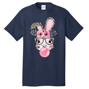 Cute Bunny With Leopard Glasses Bubblegum Easter Day Tall T-Shirt