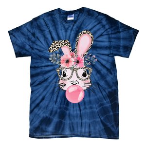 Cute Bunny With Leopard Glasses Bubblegum Easter Day Tie-Dye T-Shirt