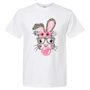 Cute Bunny With Leopard Glasses Bubblegum Easter Day Garment-Dyed Heavyweight T-Shirt