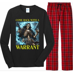 Come Back With A Warrant Cringe Skeleton Long Sleeve Pajama Set