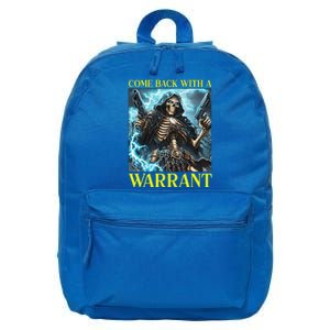 Come Back With A Warrant Cringe Skeleton 16 in Basic Backpack