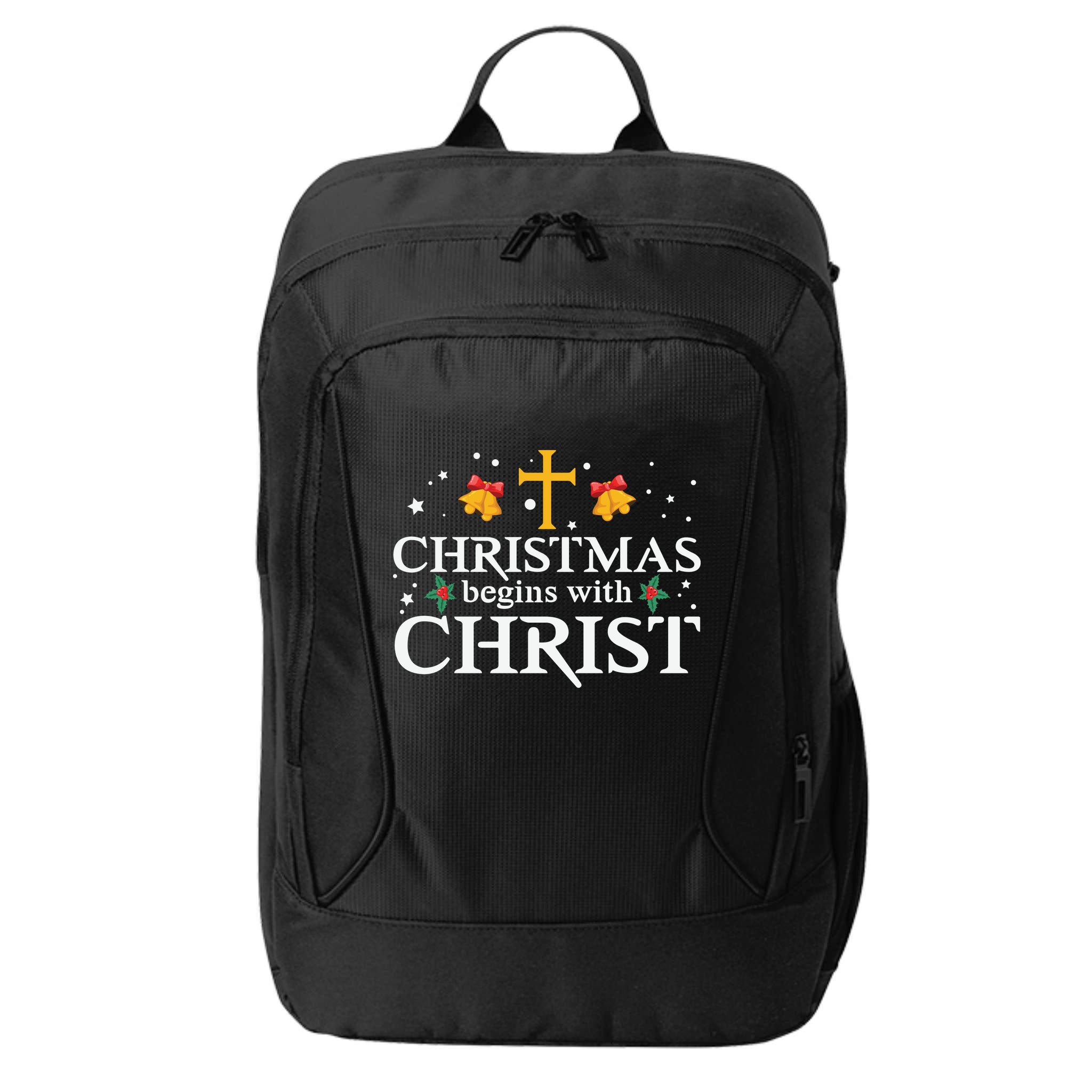 Christmas Begins With Christ City Backpack