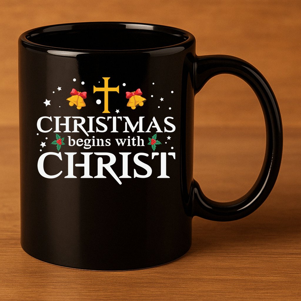 Christmas Begins With Christ 11oz C Handle Ceramic Mug