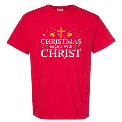 Christmas Begins With Christ Garment-Dyed Heavyweight T-Shirt