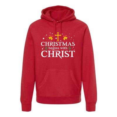 Christmas Begins With Christ Premium Hoodie