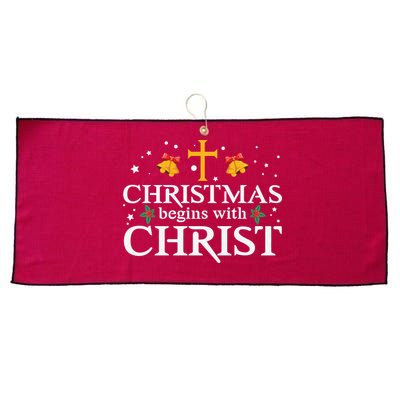 Christmas Begins With Christ Large Microfiber Waffle Golf Towel
