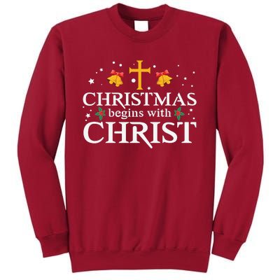 Christmas Begins With Christ Tall Sweatshirt