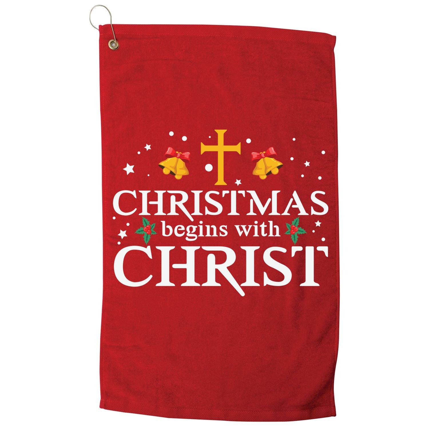 Christmas Begins With Christ Golf Towel