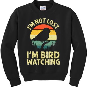 Cool Bird Watching Design Bird Watcher Birder Kids Sweatshirt