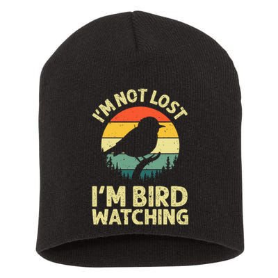 Cool Bird Watching Design Bird Watcher Birder Short Acrylic Beanie