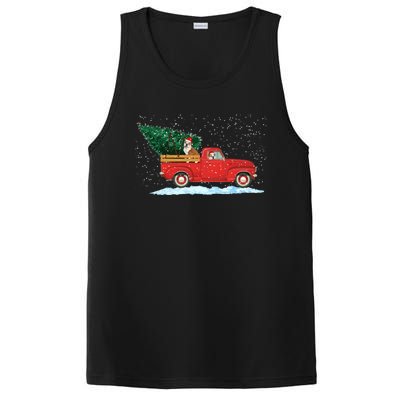 Cute Bulldog With Vintage Red Pickup Truck Christmas Tree Cool Gift PosiCharge Competitor Tank