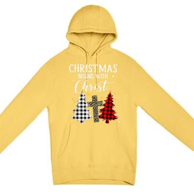 Christmas Begins With Christ Jesus Cross Christian Sweater Great Gift Premium Pullover Hoodie