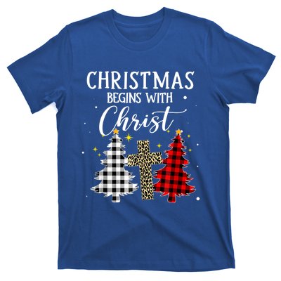 Christmas Begins With Christ Jesus Cross Christian Sweater Great Gift T-Shirt