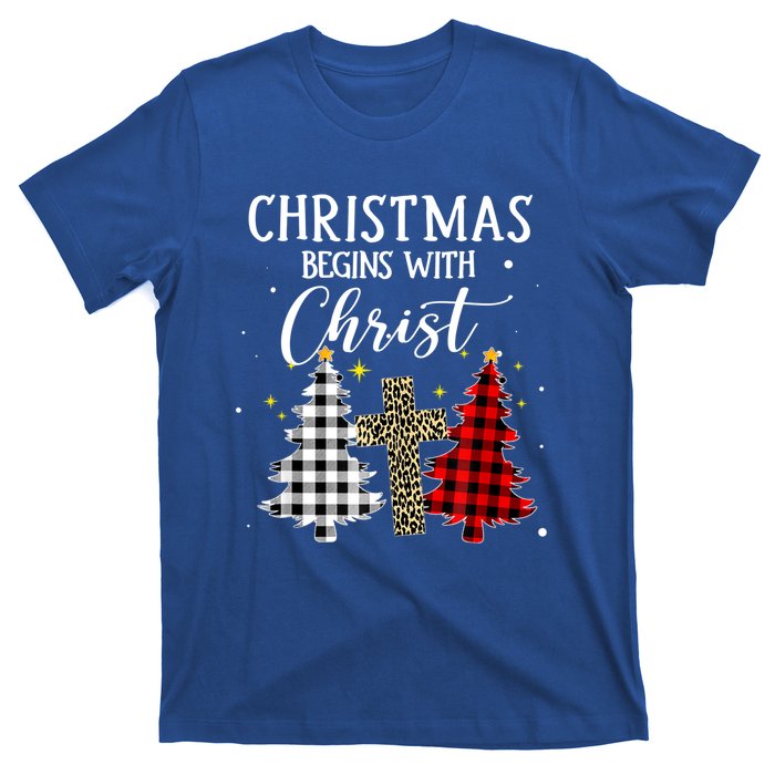 Christmas Begins With Christ Jesus Cross Christian Sweater Great Gift T-Shirt