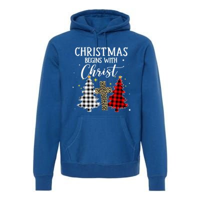 Christmas Begins With Christ Jesus Cross Christian Sweater Great Gift Premium Hoodie