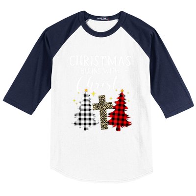 Christmas Begins With Christ Jesus Cross Christian Sweater Great Gift Baseball Sleeve Shirt