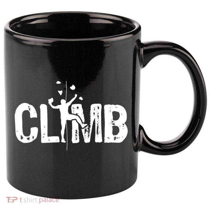 Climb Bouldering Wall Climber Rock Climbing Mountaineer 11oz C Handle Ceramic Mug
