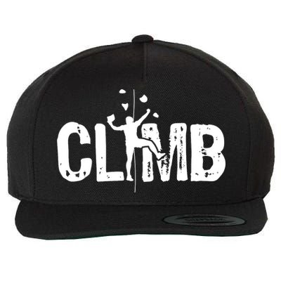 Climb Bouldering Wall Climber Rock Climbing Mountaineer Wool Snapback Cap