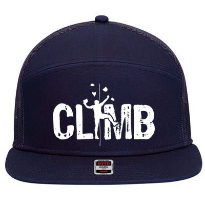 Climb Bouldering Wall Climber Rock Climbing Mountaineer 7 Panel Mesh Trucker Snapback Hat