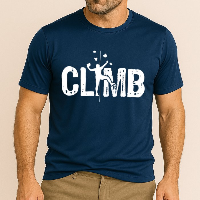 Climb Bouldering Wall Climber Rock Climbing Mountaineer Cooling Performance Crew T-Shirt