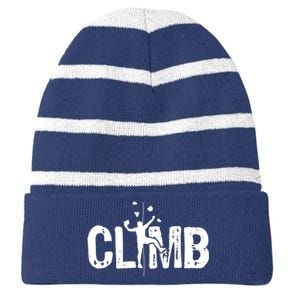 Climb Bouldering Wall Climber Rock Climbing Mountaineer Striped Beanie with Solid Band